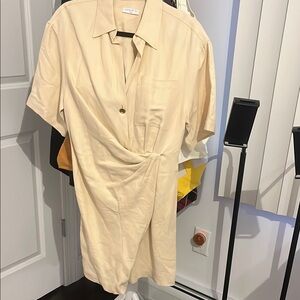 Cream Short Sleeve Dress